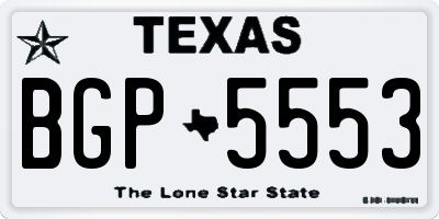 TX license plate BGP5553