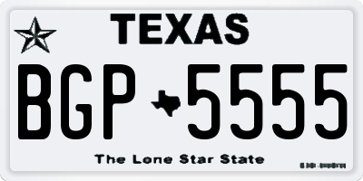 TX license plate BGP5555