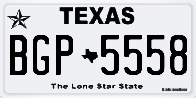 TX license plate BGP5558