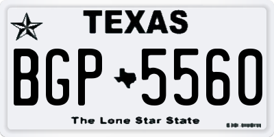 TX license plate BGP5560