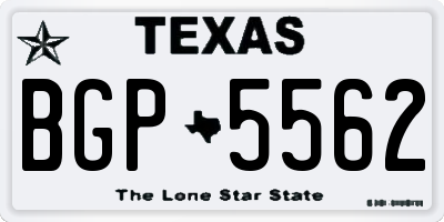 TX license plate BGP5562