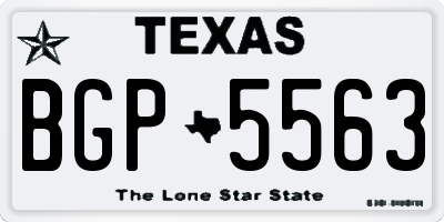 TX license plate BGP5563