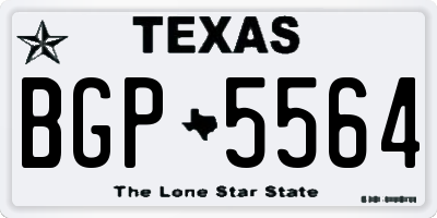 TX license plate BGP5564