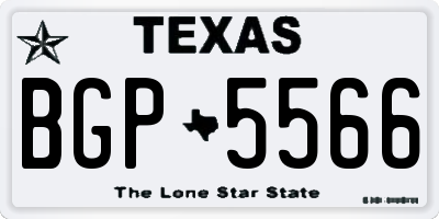 TX license plate BGP5566