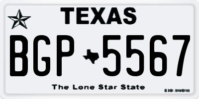 TX license plate BGP5567