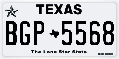 TX license plate BGP5568