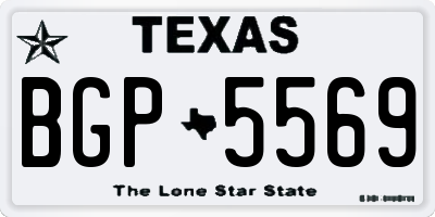 TX license plate BGP5569