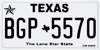 TX license plate BGP5570