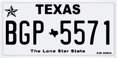 TX license plate BGP5571