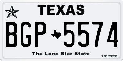 TX license plate BGP5574