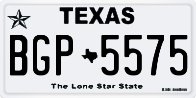 TX license plate BGP5575