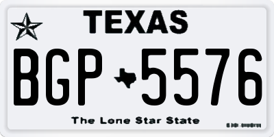 TX license plate BGP5576