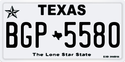 TX license plate BGP5580