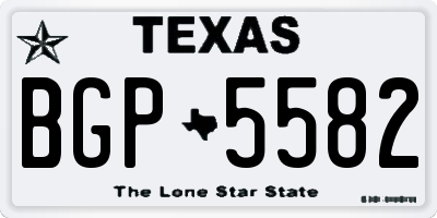 TX license plate BGP5582