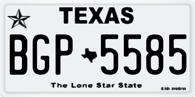 TX license plate BGP5585