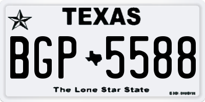 TX license plate BGP5588