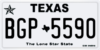 TX license plate BGP5590