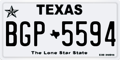 TX license plate BGP5594