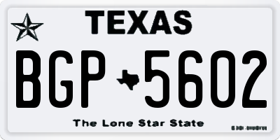 TX license plate BGP5602