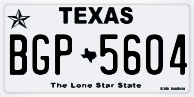 TX license plate BGP5604