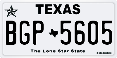 TX license plate BGP5605