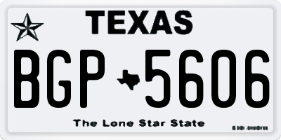 TX license plate BGP5606