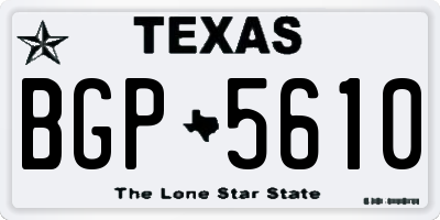 TX license plate BGP5610