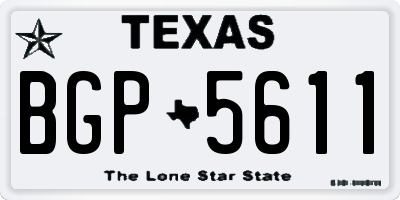 TX license plate BGP5611