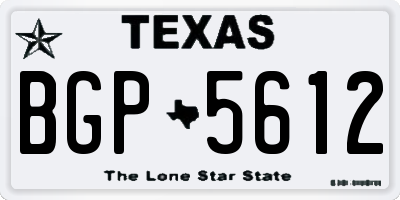 TX license plate BGP5612