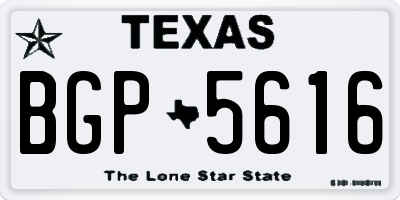 TX license plate BGP5616