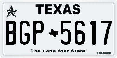 TX license plate BGP5617