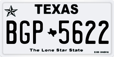 TX license plate BGP5622