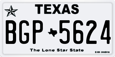 TX license plate BGP5624