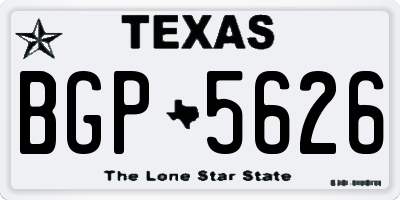 TX license plate BGP5626