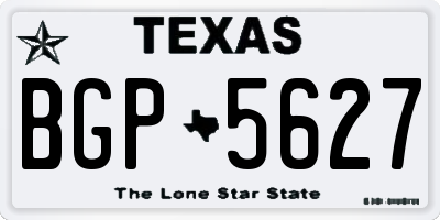 TX license plate BGP5627