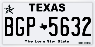 TX license plate BGP5632