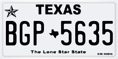 TX license plate BGP5635