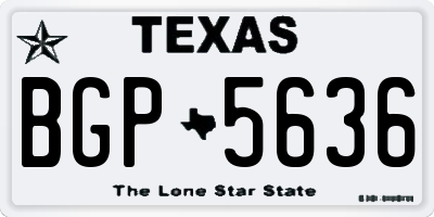 TX license plate BGP5636