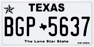 TX license plate BGP5637