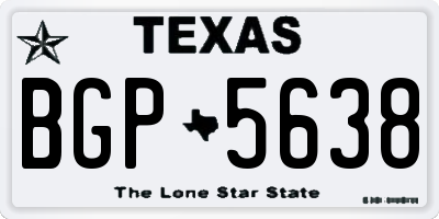 TX license plate BGP5638