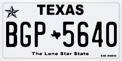 TX license plate BGP5640