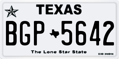 TX license plate BGP5642