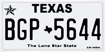 TX license plate BGP5644