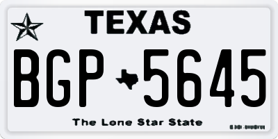 TX license plate BGP5645