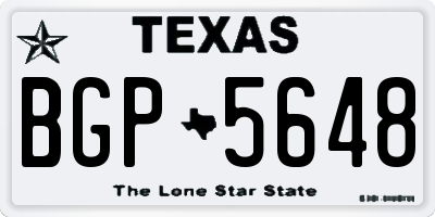 TX license plate BGP5648