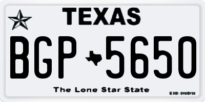 TX license plate BGP5650