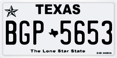 TX license plate BGP5653
