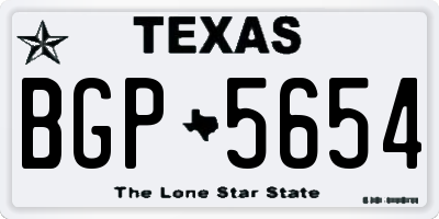 TX license plate BGP5654