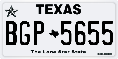 TX license plate BGP5655
