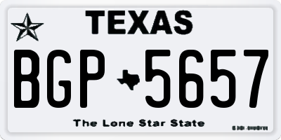 TX license plate BGP5657
